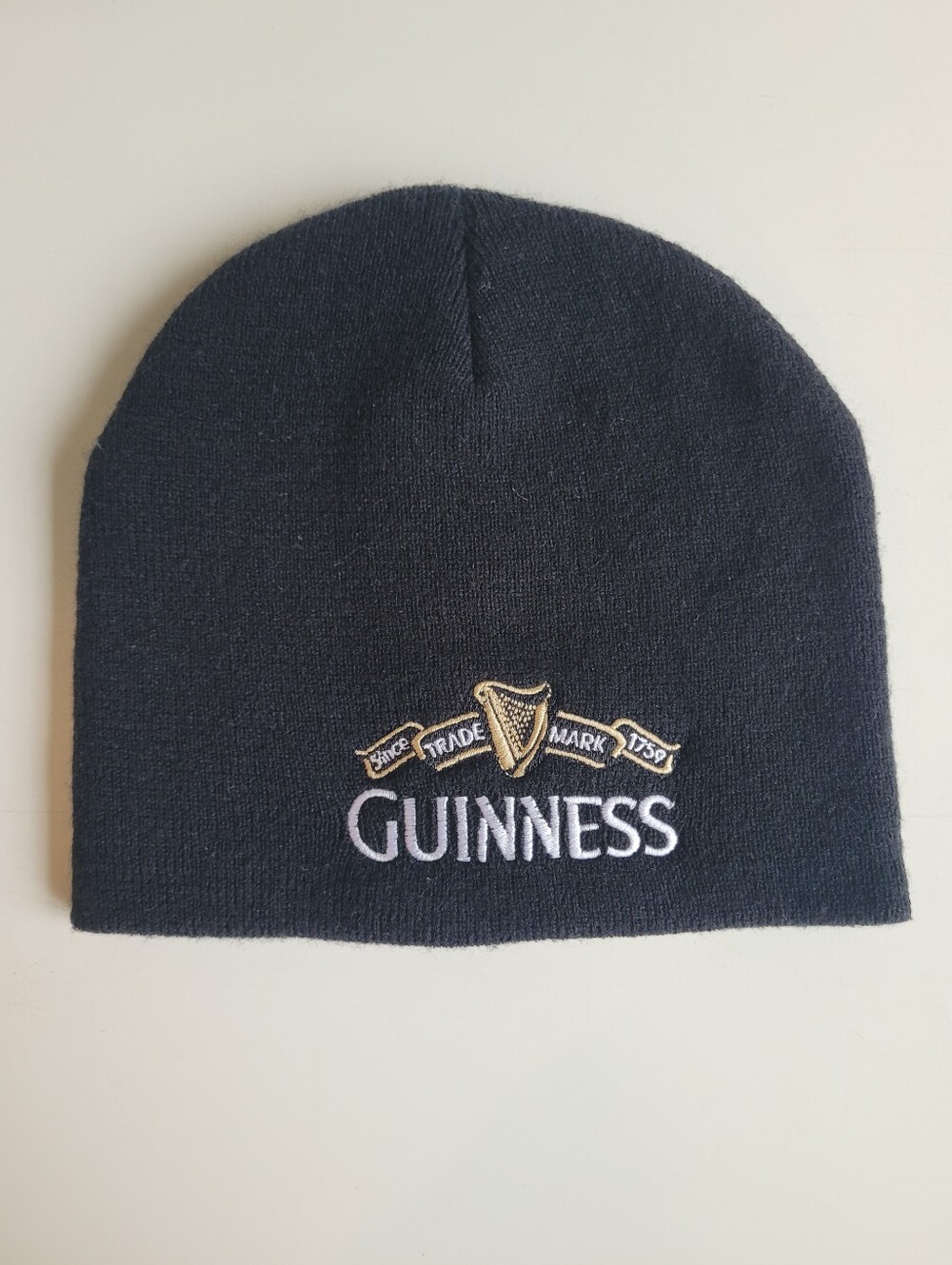 Guinness Knit Beanie Hat Black Mens Winter Adult